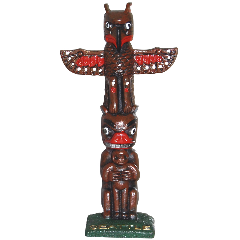 Seattle Totem Pole Fridge Magnet, 4H