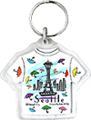 Seattle T-Shirt Shape Keychain, Umbrellas