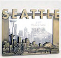 Seattle Skyline Cutout 4x6 Antique Picture Frame