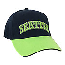 Seattle Baseball Cap, Blue with Green Highlights