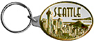 Seattle Skyline Keychain in Two-Tone Color