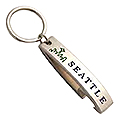 Bottle Opener Keychain from Seattle, Chrome