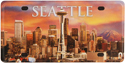 Seattle Sunset License Plate, Metal Fridge Magnet