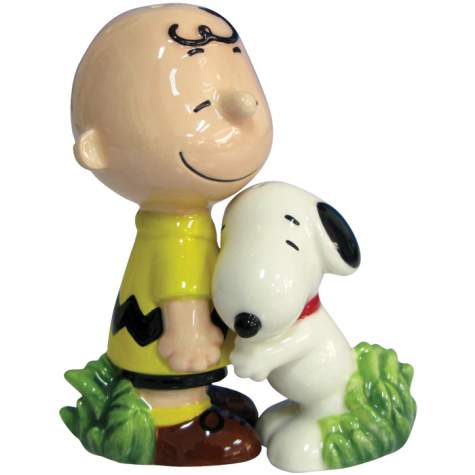 Snoopy Hugging Charlie Brown Figurine, S&P Shakers