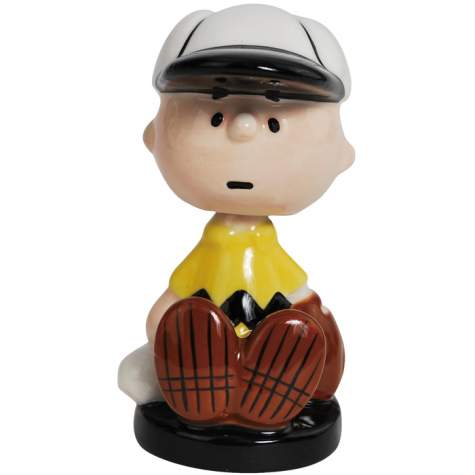 Charlie Brown Baseball Mini Bobble Figurine, 2.5H