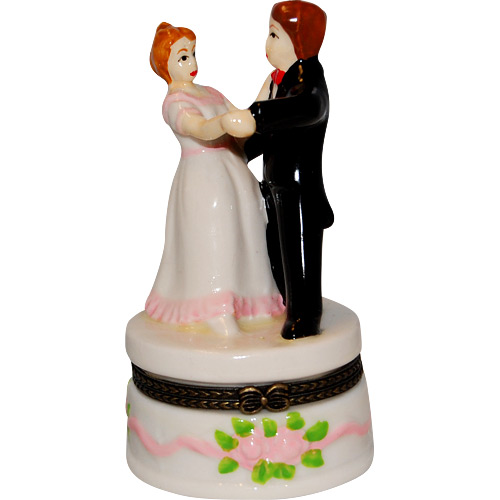 Dancing Bride and Groom - Porcelain Trinket Box