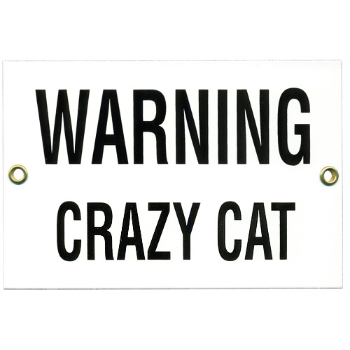 Crazy Cat Porcelain on Steel Sign, 6x4