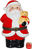 Santa Claus Holding A Teddy Bear Trinket Box