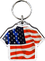 USA Flag Acrylic T-Shirt Key Chain