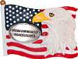 USA Flag and Bald Eagle Magnet with Pewter Emblem