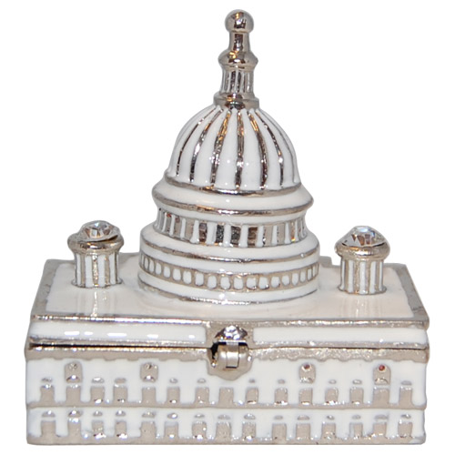 US Capitol Building Enamel Jeweled Trinket Box, photo-1