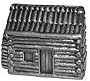 Lincoln Log Cabin in Pewter, 4-1/4L