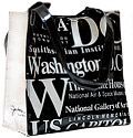 Washington DC B/W Letter Tote Bag, Small