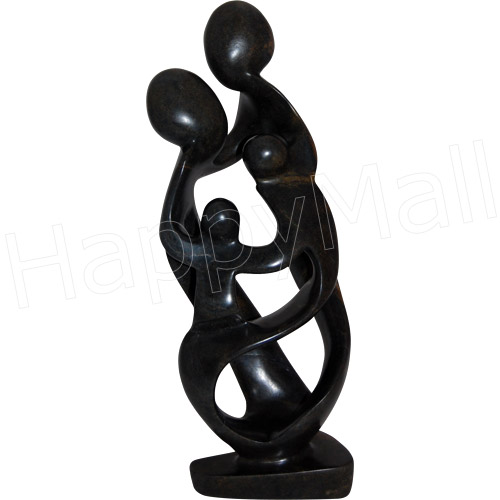 Stone Sculpture of Family of Four, 14.5