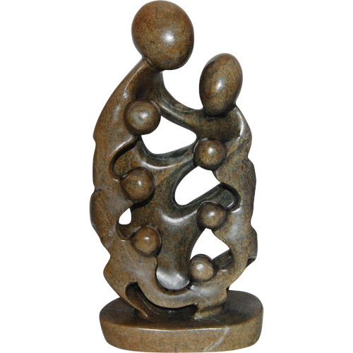 African Sculpture - Stone Family 8 heads, 12