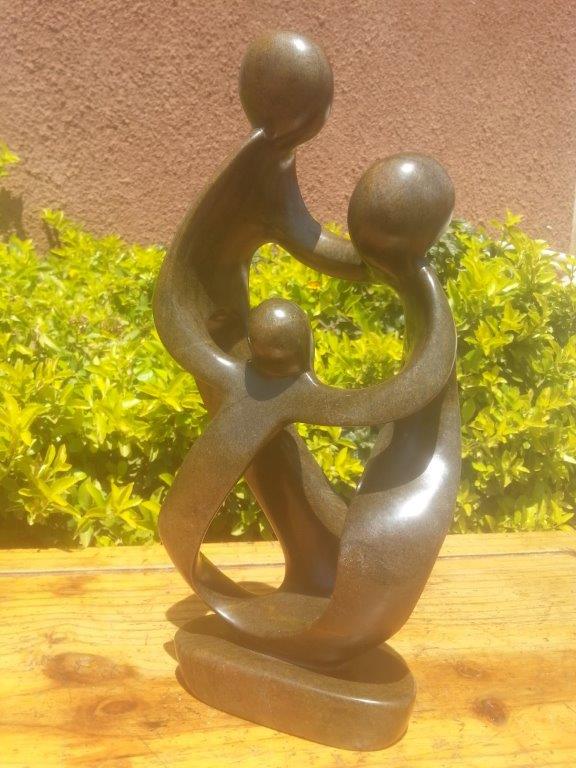 Family of 3 Heads, Stone Sculpture 12