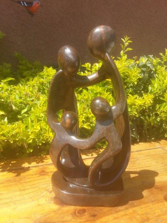 Family of 4 Heads, Stone Sculpture 12