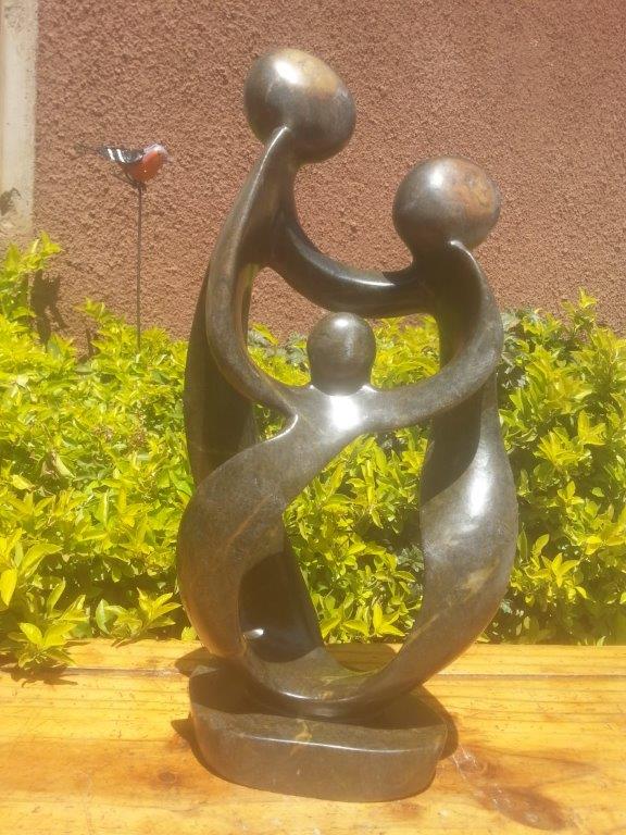 Family of 3 Heads, Stone Sculpture 16