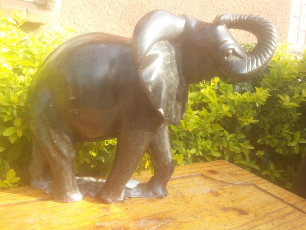 Elephant Sculpure, Stone Sculpture 16H