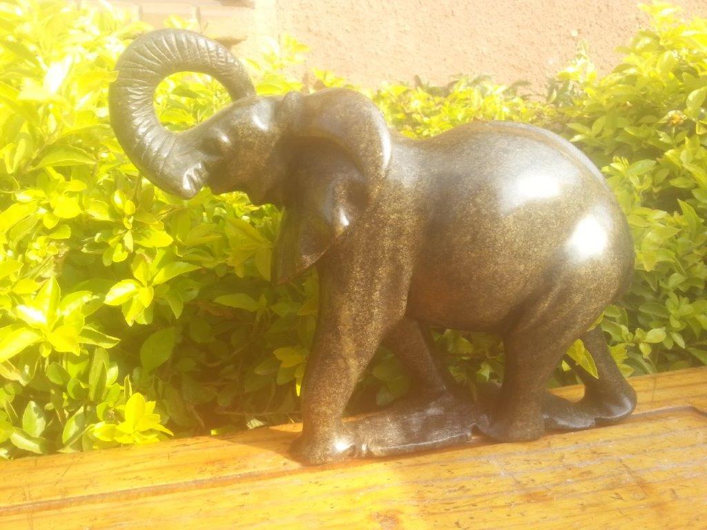 Elephant Sculpure, Stone Sculpture 13H