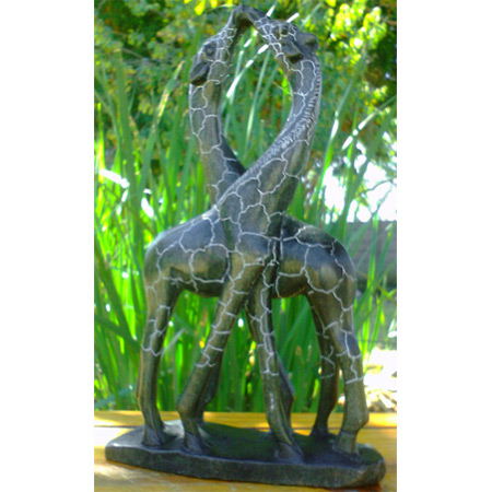 African Sculpture - Kissing Giraffes, 11