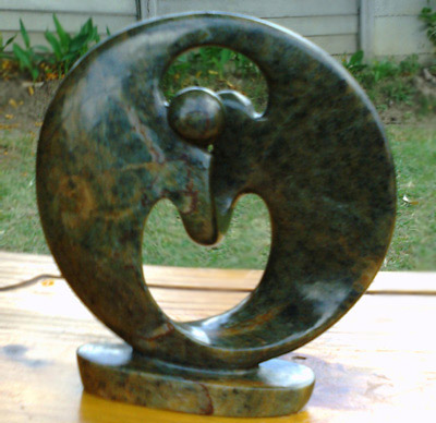 African Sculpture - Dancing Couple, 8H Shona Stone