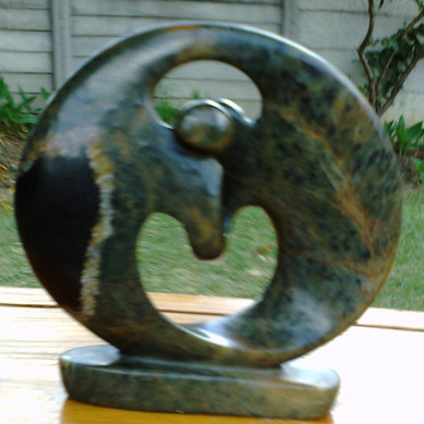 African Sculpture - Dancing Couple, 8H Shona Stone