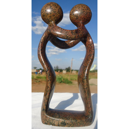 African Sculpture - Soulmate, 7H Shona Stone