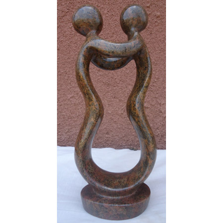 African Sculpture - Soulmate, 11H Shona Stone