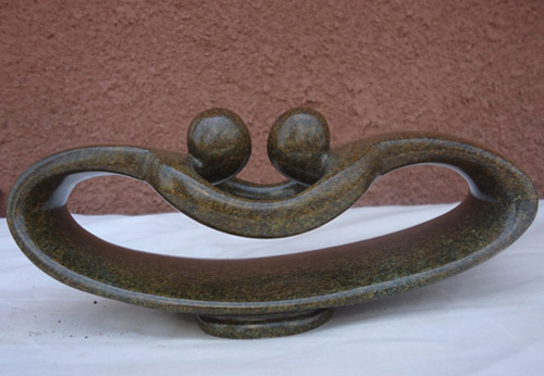 African Sculpture - Mutually Respectful, 8L Shona Stone