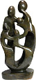 African Sculpture - Family of Five, 16H Shona Stone