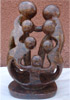 African Sculpture - Stone Family 7 heads, 9H Shona Stone