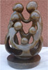 African Sculpture - Stone Family 7 heads, 9H Shona Stone