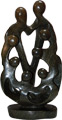 African Sculpture - Stone Family 8 heads, 14.5H Shona Stone
