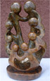 African Sculpture - Stone Family 8 heads, 12H Shona Stone