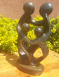 Family of 4 Heads, Stone Sculpture 10H