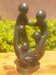 Family of 5 Heads, Stone Sculpture 10H