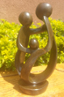Family of 3 Heads, Stone Sculpture 9H