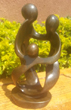 Family of 3 Heads, Stone Sculpture 9H