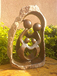 Family of 4 - Inscribed Natural, Stone Sculpture 12H