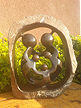 Family of 5 - Inscribed Natural, Stone Sculpture 12H