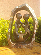 Family of 5 - Inscribed Natural, Stone Sculpture 12H
