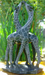 African Sculpture - Kissing Giraffes, 12H Shona Stone