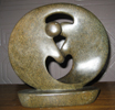 African Sculpture - Dancing Couple, 9H Shona Stone