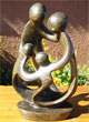 African Sculpture - Family of Four, 10 H Shona Stone