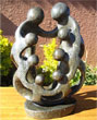 African Sculpture - Stone Family 8 heads, 11H Shona Stone