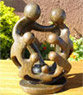 African Sculpture - Stone Family 7 heads, 8H Shona Stone