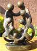 African Sculpture - Stone Family 8 heads, 10H Shona Stone