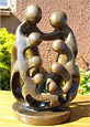 African Sculpture - Stone Family 8 heads, 12H Shona Stone