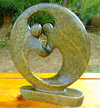 African Sculpture - Dancing Couple, 8H Shona Stone